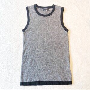 Karl Lagerfeld Sweater Sleeveless Tank Top Contrast Black Grey M Medium